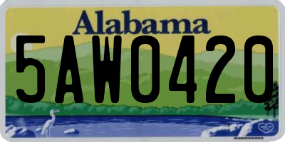 AL license plate 5AW0420