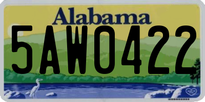 AL license plate 5AW0422