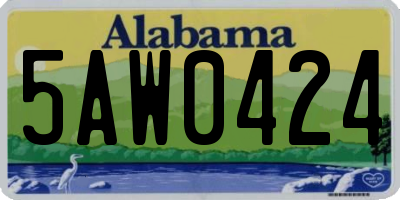 AL license plate 5AW0424