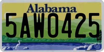 AL license plate 5AW0425