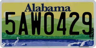 AL license plate 5AW0429