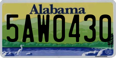 AL license plate 5AW0430