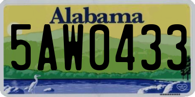 AL license plate 5AW0433
