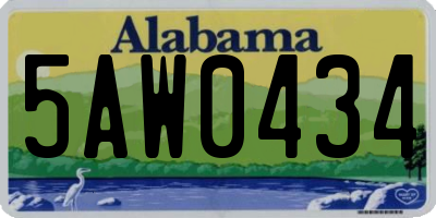 AL license plate 5AW0434