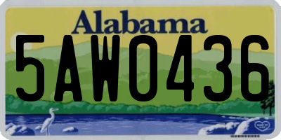 AL license plate 5AW0436