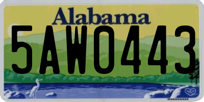 AL license plate 5AW0443