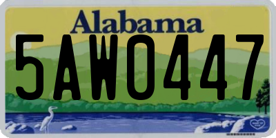 AL license plate 5AW0447