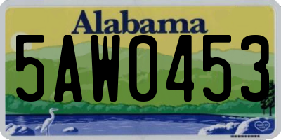 AL license plate 5AW0453