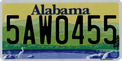 AL license plate 5AW0455