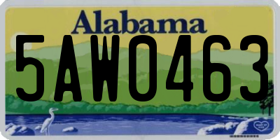 AL license plate 5AW0463
