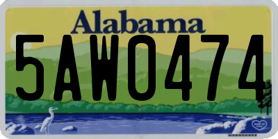 AL license plate 5AW0474