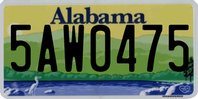 AL license plate 5AW0475