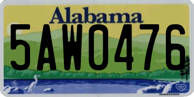 AL license plate 5AW0476