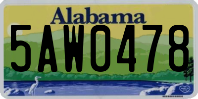 AL license plate 5AW0478