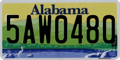 AL license plate 5AW0480
