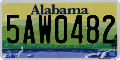 AL license plate 5AW0482