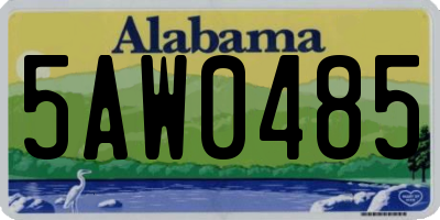 AL license plate 5AW0485