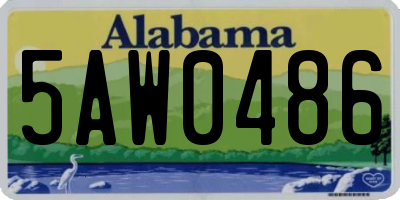 AL license plate 5AW0486