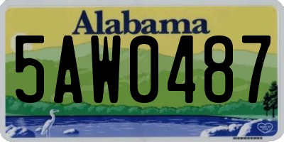 AL license plate 5AW0487