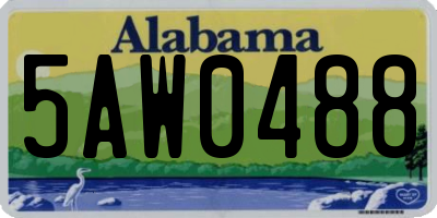 AL license plate 5AW0488