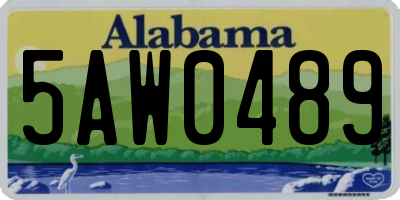 AL license plate 5AW0489