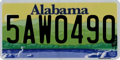 AL license plate 5AW0490