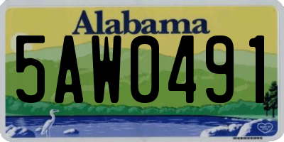 AL license plate 5AW0491