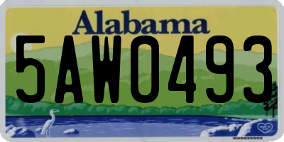 AL license plate 5AW0493