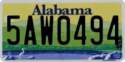 AL license plate 5AW0494