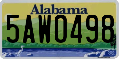AL license plate 5AW0498