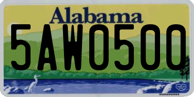 AL license plate 5AW0500