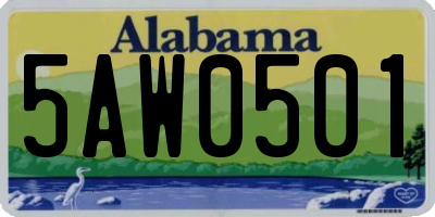 AL license plate 5AW0501