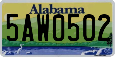 AL license plate 5AW0502