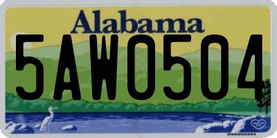 AL license plate 5AW0504