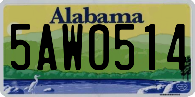 AL license plate 5AW0514