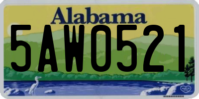 AL license plate 5AW0521
