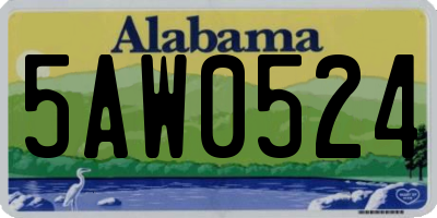 AL license plate 5AW0524