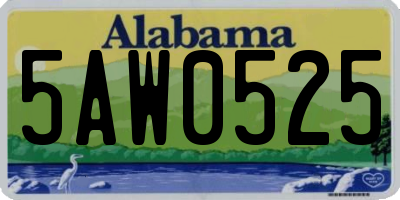AL license plate 5AW0525