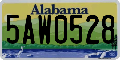 AL license plate 5AW0528