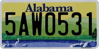 AL license plate 5AW0531