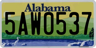 AL license plate 5AW0537