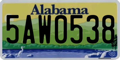 AL license plate 5AW0538