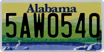 AL license plate 5AW0540