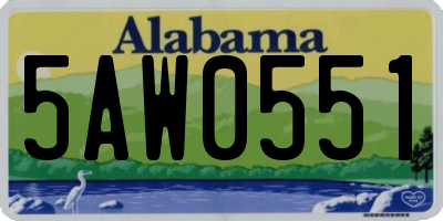 AL license plate 5AW0551
