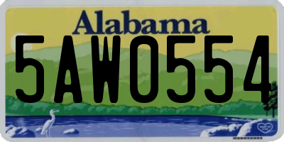 AL license plate 5AW0554