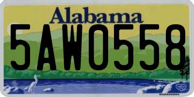 AL license plate 5AW0558
