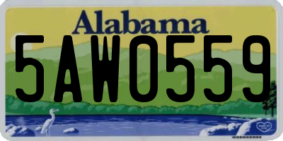 AL license plate 5AW0559