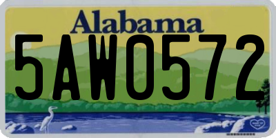 AL license plate 5AW0572