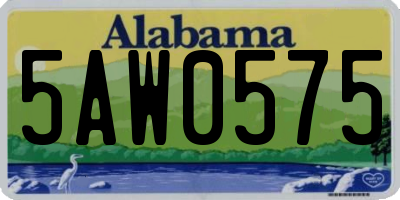 AL license plate 5AW0575