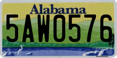 AL license plate 5AW0576